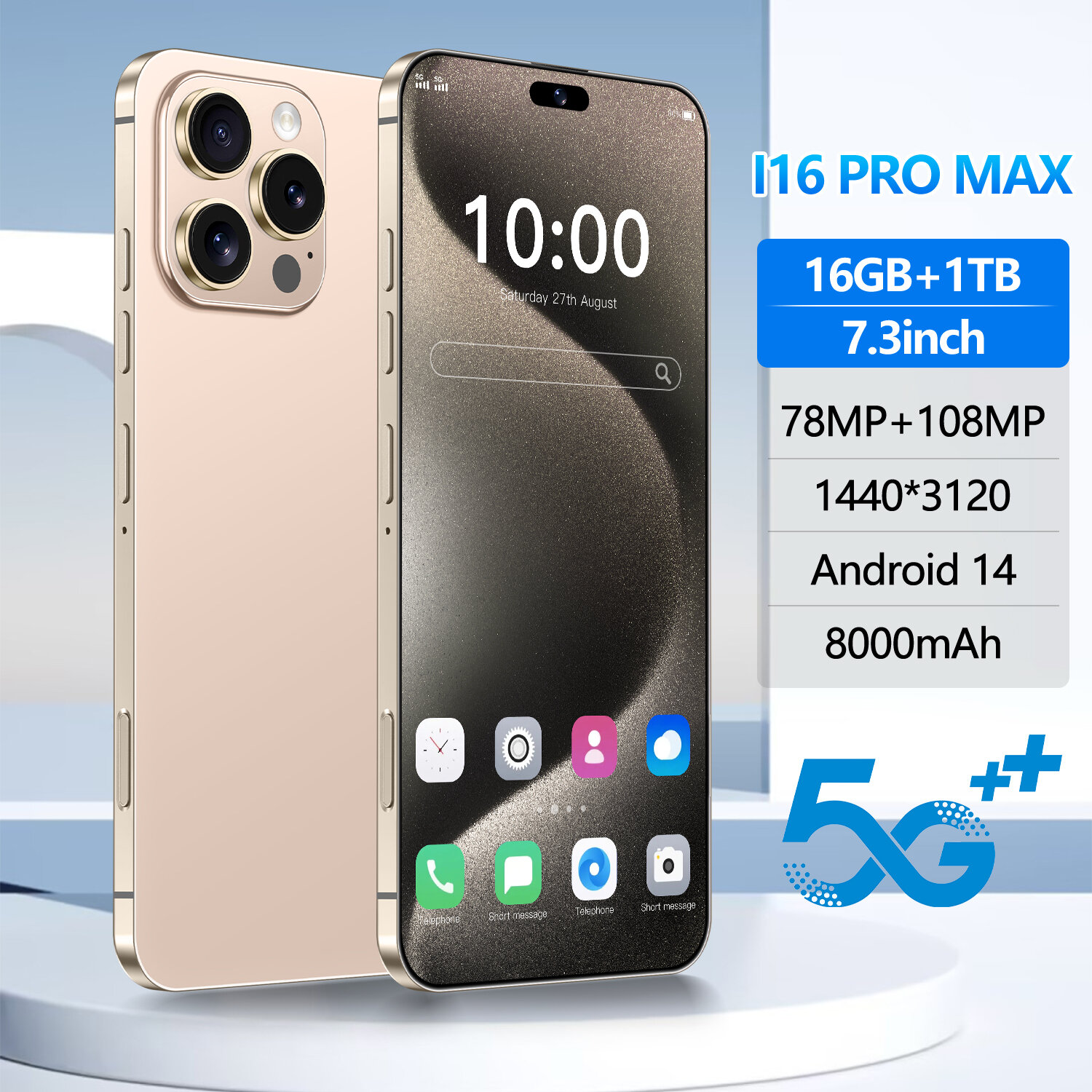 Смартфон i 16 16/1TB global Russia, две nano SIM-карты, predawn, золотой