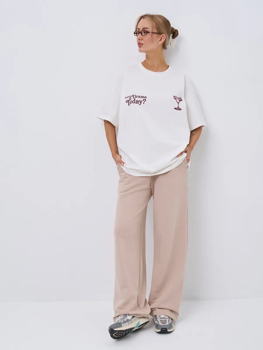 Футболка Телодвижения, размер 170-92-98 (46) M, бежевый — фото 1