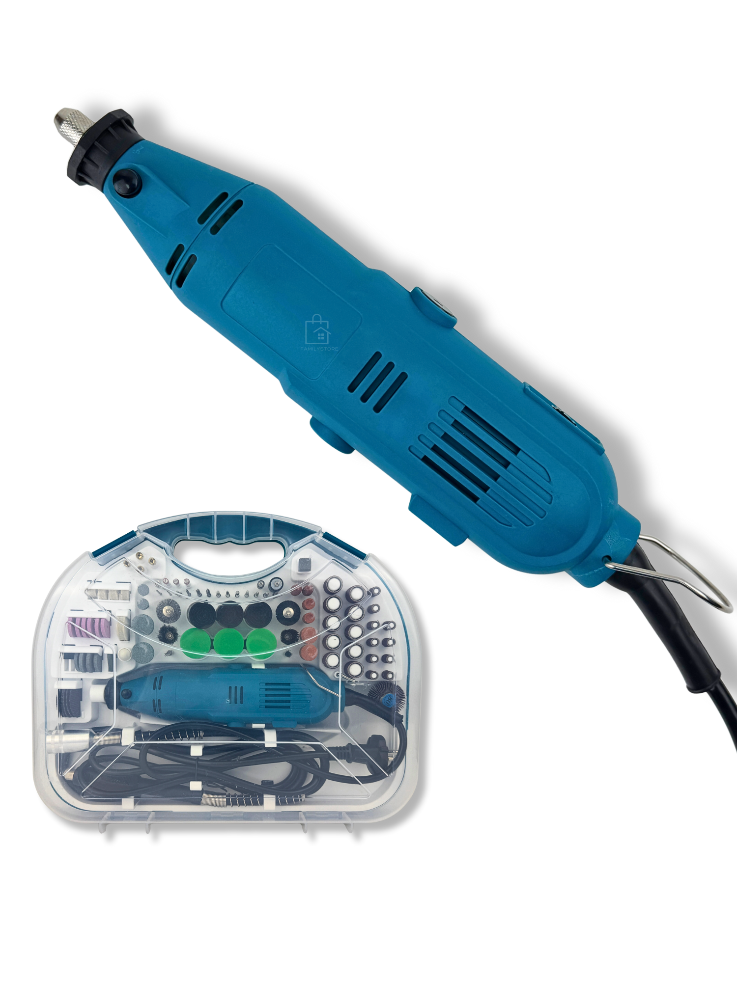 Гравер электрический 37000 об/мин с гибким валом и набором 200+ насадок Гравировальная машинка мини-дрель дремель бормашина для точной обработки поверхностей + насадки и гибкий вал