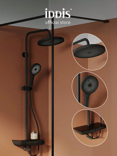 Изображение товара Душевая система IDDIS SpaHome SPABLBTi06 с тропическим душем черный матовый