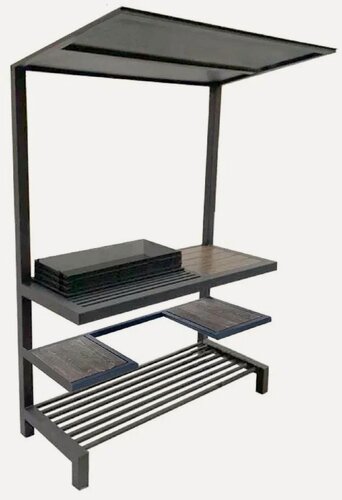 Изображение товара Мангал Лофт–Е2 с крышей и жаровней, стационарный, покрытие эмаль