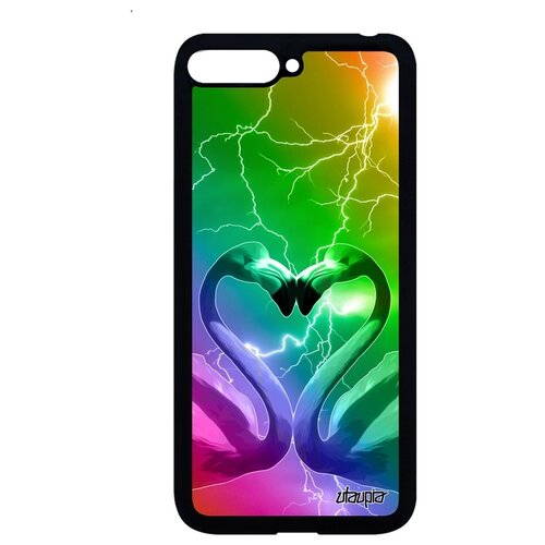 фото Чехол для телефонов huawei y6 2018, "фламинго" розовый любовь utaupia