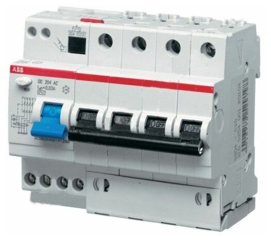 ABB DS204 AC-C25/0.03 Дифф. автомат (АВДТ) 4-полюсный 25А 30мА 6кА тип АС 2CSR254001R1254