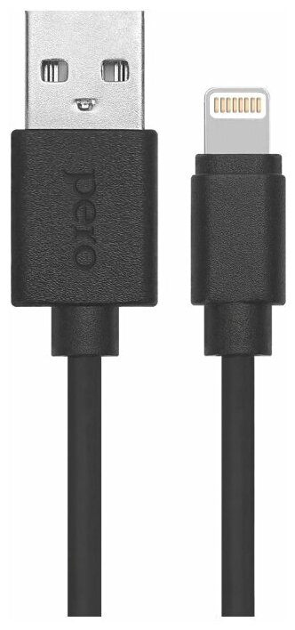 Кабель PERO DC-03 Lightning - USB, 2,4 А, 2м, черный