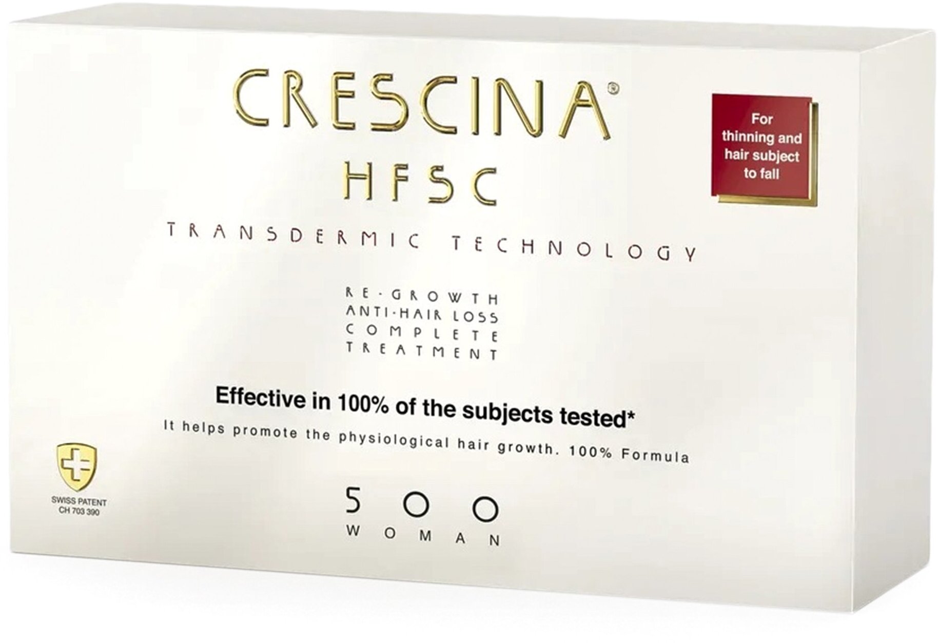 Crescina Комплекс против выпадения и для роста волос у женщин Transdermic HFSC 100% Complete Treatment (Re-Growth + Anti-Hair Loss) 500 20 х 3,5 мл