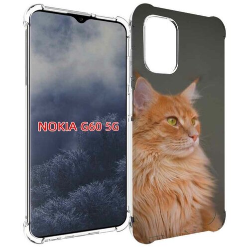 Чехол MyPads кошка мейн кун 1 для Nokia G60 5G задняя-панель-накладка-бампер