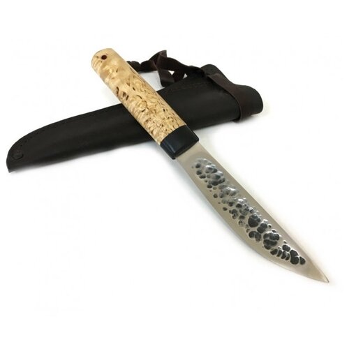 фото Нож якутский средний, кованая сталь х12мф, карельская береза кузница сёмина юрия михайловича