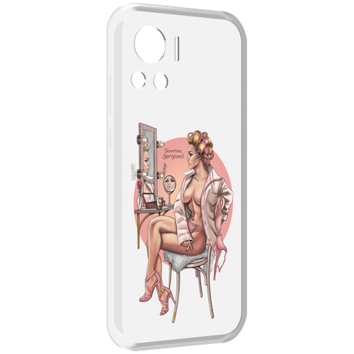 Чехол MyPads красивая-девушка-с-зеркалом женский для Motorola Edge 30 Ultra задняя-панель-накладка-бампер