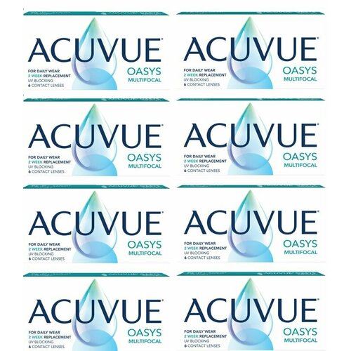 Контактные линзы ACUVUE Oasys Multifocal, 6 шт., R 8,4, D -7,75, ADD: средняя, 8 уп.