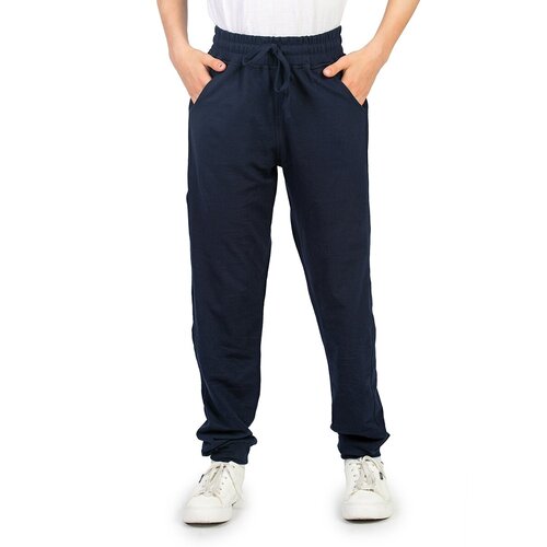 фото Школьные брюки джоггеры n.o.a., спортивный стиль, карманы, пояс на резинке, размер 152, черный