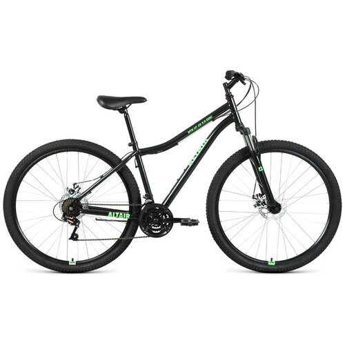 Велосипед ALTAIR MTB HT 29 20 disc 29 21 ск рост 21 2020-2021 черныйярко-зеленый RBKT1M19G006 2267600₽