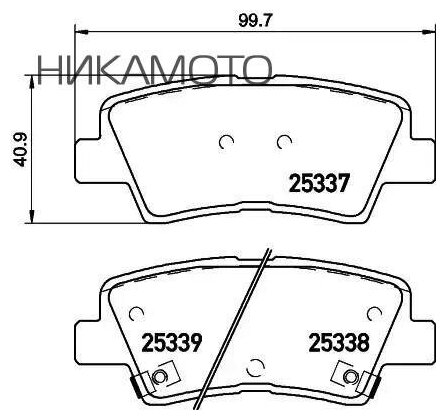 NISSHINBO NP6020 Колодки тормозные HYUNDAI SOLARIS 10-/SONATA V (NF) 05-/KIA SOUL 09- задние