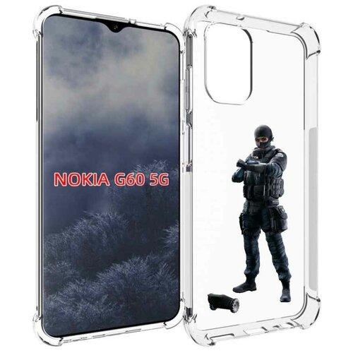 Чехол MyPads Tom-Clancy's-Rainbow-Six-1 для Nokia G60 5G задняя-панель-накладка-бампер чехол задняя панель накладка бампер mypads tom clancy s rainbow six 1 для nokia 7 2 nokia 6 2 противоударный