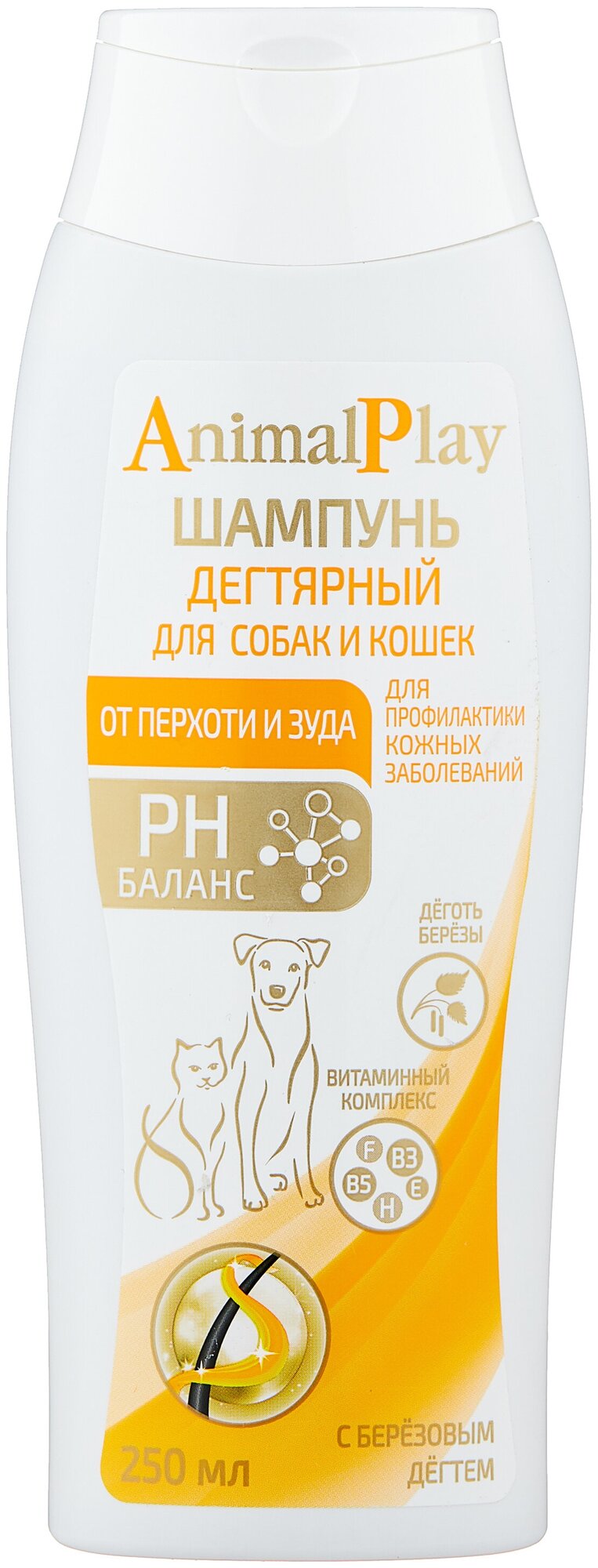 Энимал Плей Шампунь Дегтярный универсальный для собак и кошек 250мл - фотография № 1