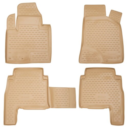 фото Коврики в салон hyundai santa fe 05/2010-2012, 4 шт. (полиуретан, бежевые) element