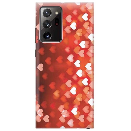 фото Ультратонкий силиконовый чехол-накладка для samsung galaxy note 20 ultra с принтом "бокэ из красных сердечек" gosso