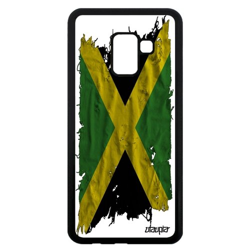 фото Чехол для телефона samsung galaxy a8 2018, "флаг ямайки на ткани" страна патриот utaupia