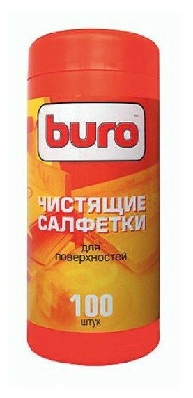 Чистящие салфетки BURO В тубе для поверхностей, 100 ШТ (BU-Tsurface)