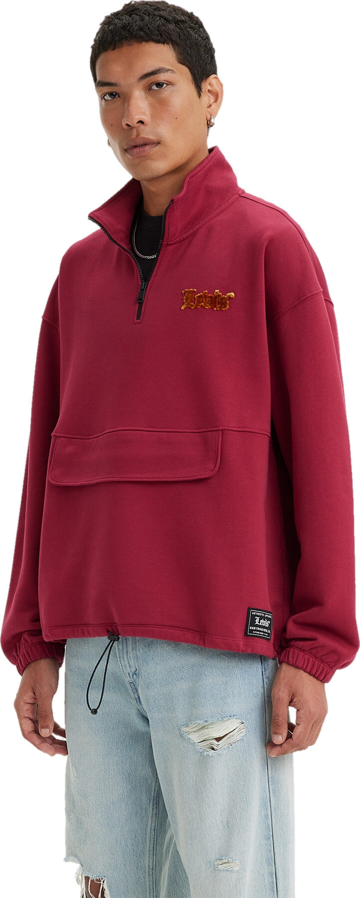 Свитшот Levis Men Relaxed Graphic Quarter-zip Sweatshirt RLXD GRAPHIC 1/4 ZIP PCH REDS