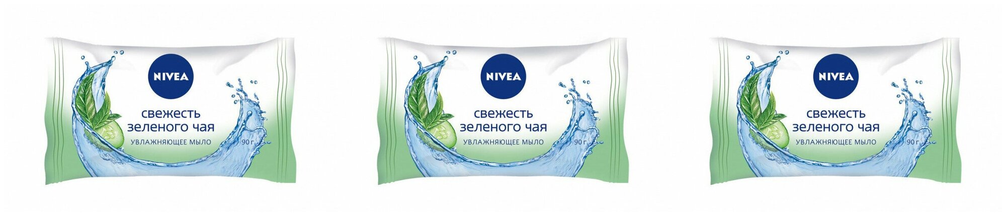 Nivea Мыло Свежесть зеленого чая увлажняющее, 3 шт. x 90 г /