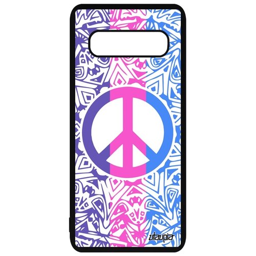 фото Чехол для samsung galaxy s10 plus, "peace and love" рисунок мандала utaupia