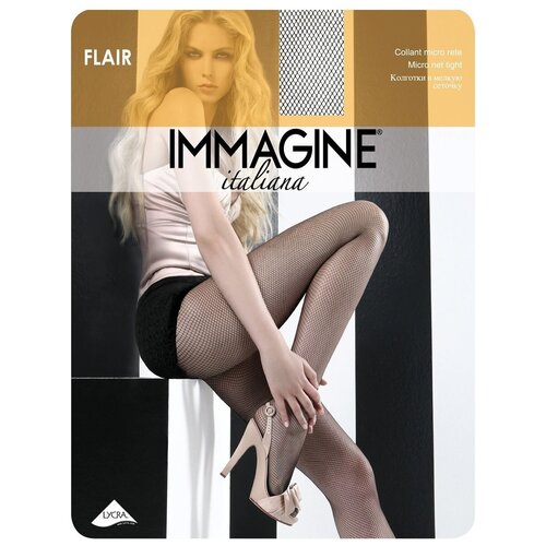 фото Колготки immagine flair, в сетку, размер 2, черный