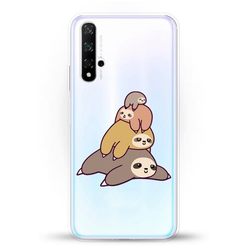 фото Силиконовый чехол 4 ленивца на huawei nova 5t andy & paul