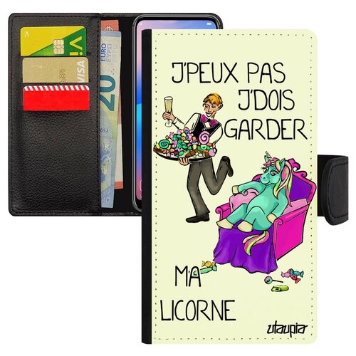 фото Чехол книжка на мобильный galaxy a5 2017, "не могу - сижу с единорогом!" анекдот шутка utaupia