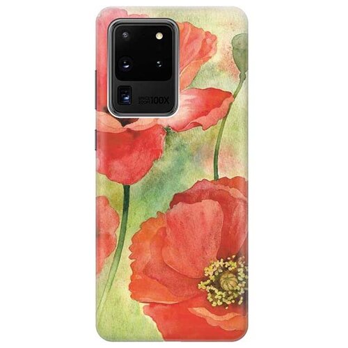 фото Чехол - накладка artcolor для samsung galaxy s20 ultra с принтом "алые маки" re:pa