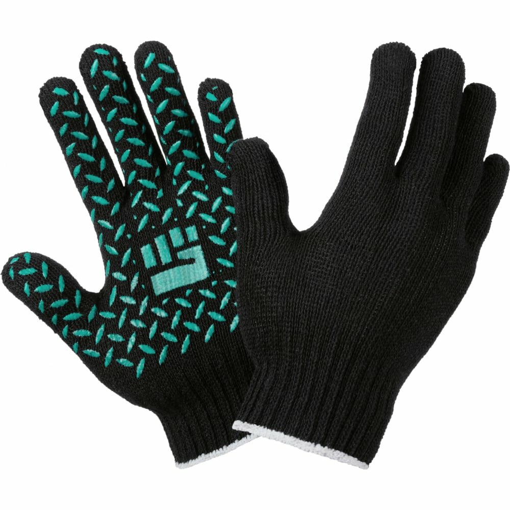 Фабрика перчаток Перчатки трикотажные комфорт с ПВХ 7,5 класс 5 нитей черные размер М 5-75-КОМ-ЧЕР-(M)