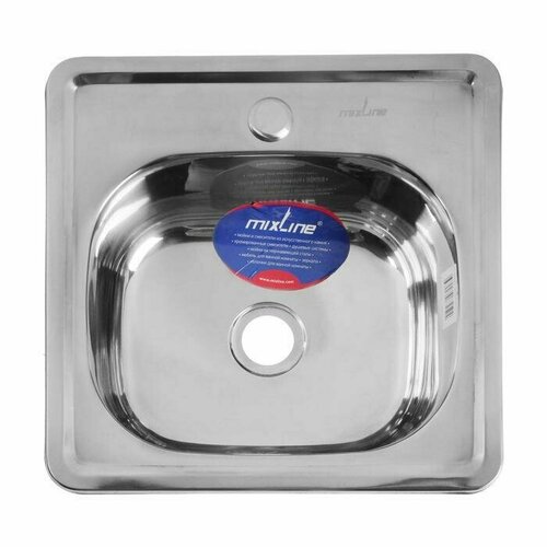 Мойка кухонная 531266 врезная толщина 06 мм 38х38х15 см вып 1 12 гофросифон 4970₽