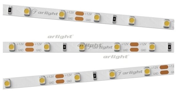 Светодиодная лента RT-A60-5mm 12V Warm2400 (4.8 W/m, IP20, 2835, 5m) (Arlight, узкая), - фото №2