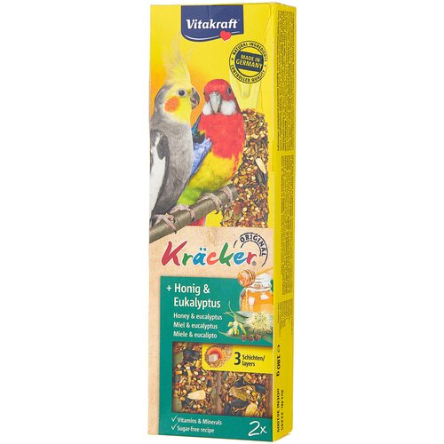 Vitakraft Лакомство для австралийских попугаев VITAKRAFT Honey-Eukalyptus крекеры медовые, 2 шт, 100 гр