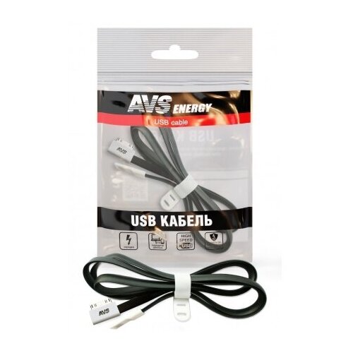 USB кабель AVS для iphone 4(1м) IP-441 (плоский) кабель для телефона avs usb в iphone 5 1 м ip 51 avs a78041s