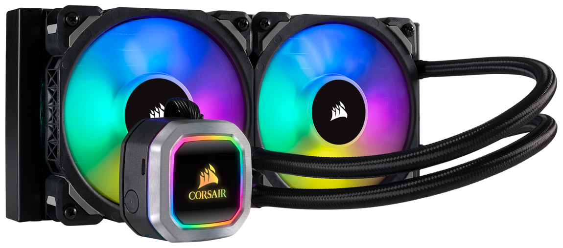 Система водяного охлаждения для процессора Corsair H100i RGB Platinum, черный/RGB