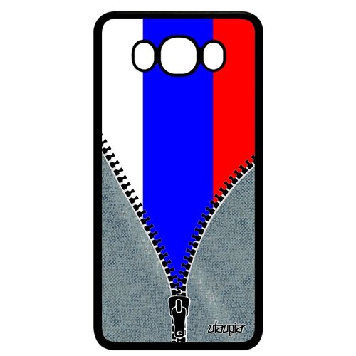 фото Чехол на мобильный samsung galaxy j7 2016, "флаг россии на молнии" страна патриот utaupia
