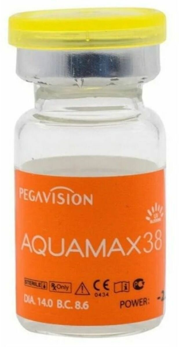 Контактные линзы, PegaVision AqvaMax, Полугодовые (6 месяцев), 1 шт., D -0,50