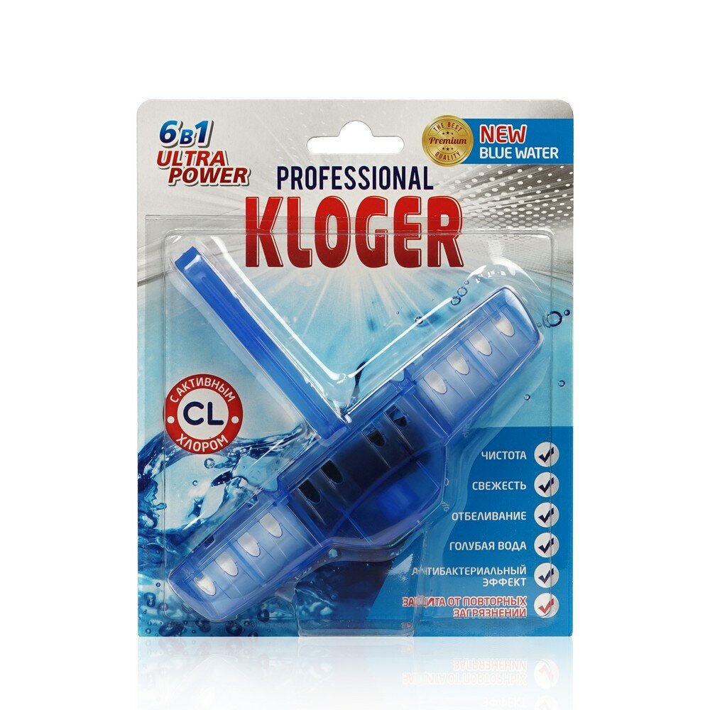 Подвесной блок подвеска для унитаза Kloger Proff 6 в 1 с хлором - фотография № 1