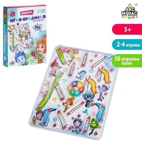 Настольная игра Фиксики бродилка, в коробке, 2-4 игрока, от 5 лет