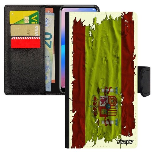 фото Чехол книжка на мобильный galaxy s7 edge, "флаг испании на ткани" патриот utaupia