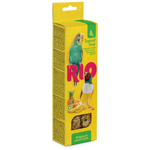 Лакомство для птиц RIO с тропическими фруктами 99774R , 80 г , 2 шт. в уп. rio лакомство для птиц фрукты и орехи 160г