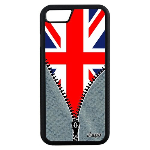 фото Чехол на iphone 7, "флаг английский на молнии" патриот страна utaupia