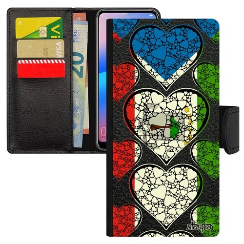 фото Чехол книжка на телефон huawei p30 lite, "флаг гвинеи экваториальной с сердцем" utaupia