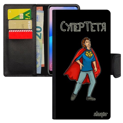 фото Чехол-книжка для мобильного huawei p20 lite, "супертетя" комикс тетя utaupia