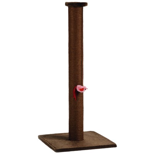 Когтеточка-столбик Beeztees Bruno с мышкой коричневая 40*40*90см 408820