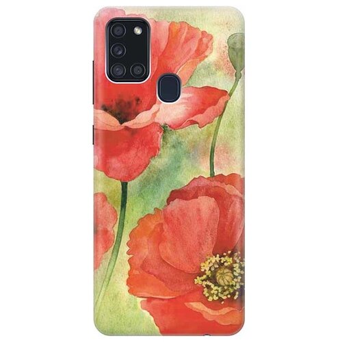 фото Чехол - накладка artcolor для samsung galaxy a21s с принтом "алые маки" re:pa