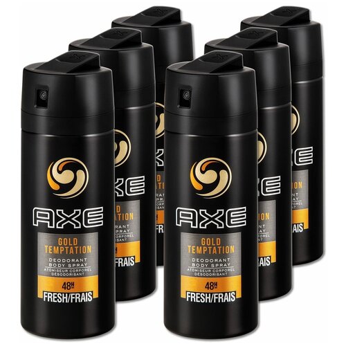 Дезодорант мужской AXE Gold Temptation, 150 мл, 6 шт. дезодорант аэрозоль axe айс чилл 150 мл 67770109