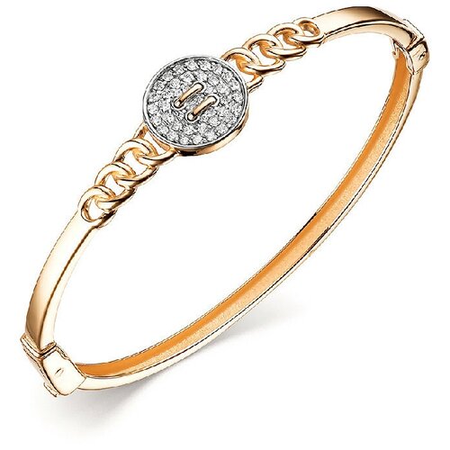 фото Браслет corona, красное золото, 585 проба, фианит, длина 18 см.