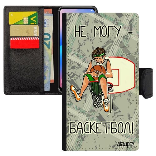 фото Чехол книжка для телефона redmi note 6 pro, "не могу - у меня баскетбол!" шутка спорт utaupia