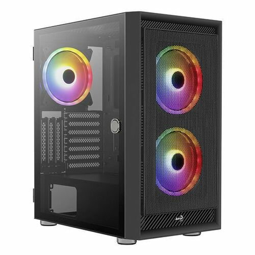 Корпус ATX Aerocool Graphite-G-BK-v2, Midi-Tower, без БП, черный [accm-pb24033.11]